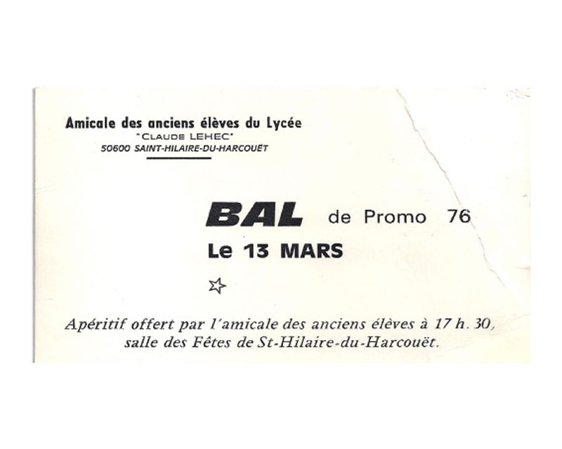 Réunion annuelle au lycée, Repas Soirées dansantes, Annuaire 1982