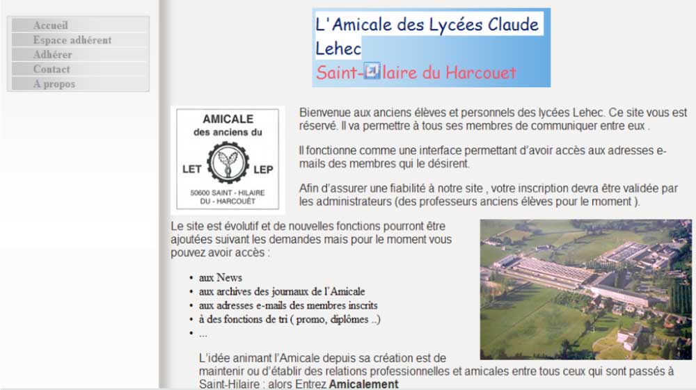 Création du site internet de l'amicale